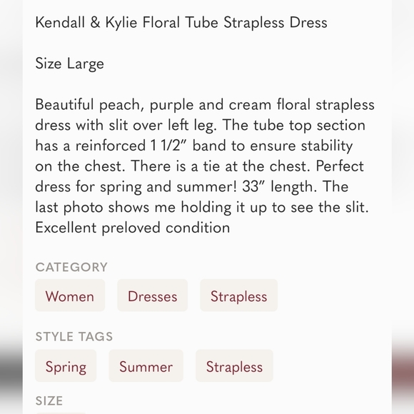 Kendall & Kylie Floral Tube Strapless Dress - Picture 9 of 9